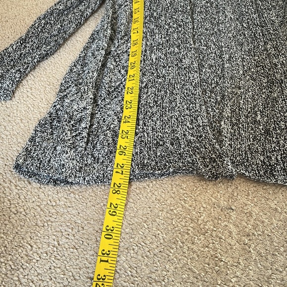 Diamond Pattern Gray Open Front Cardigan Size Large - Picture 7 of 8